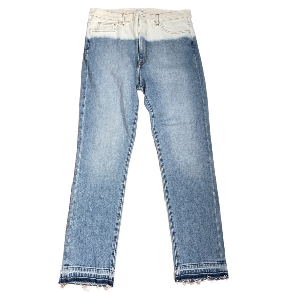 Jonathan Simkhai | High Rise Straight Leg White and Blue Dipped Jeans NWT